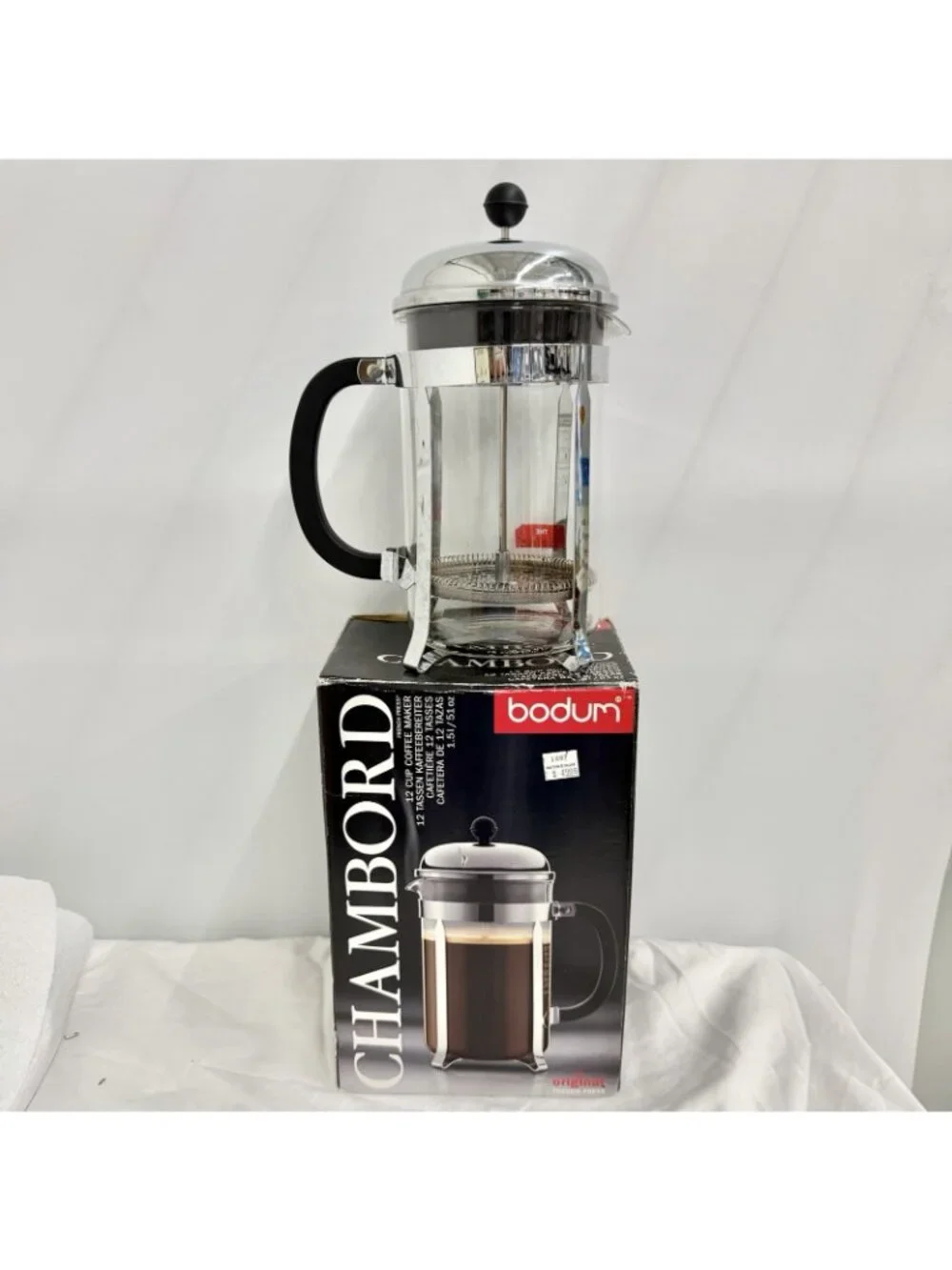 Bodum Chambord 12 cup French Press Coffee Maker 51 oz Chrome